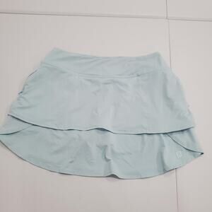 FootJoy Skort Womens Large Light Blue Golf Activewear Stretch FJ Logo Tiered
